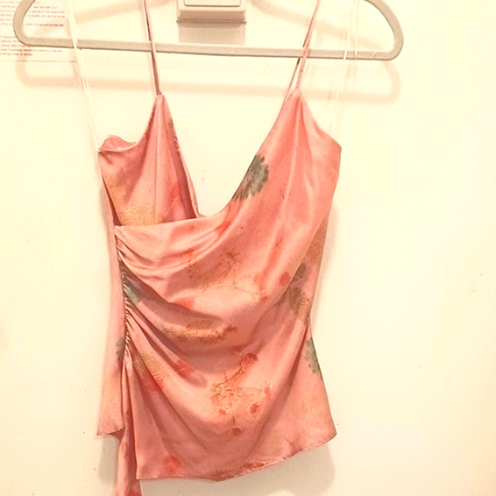 ZARA Elegant Pink Draped Women's Top